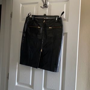 Black leather skirt